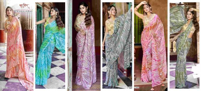 Varkala By Vallabhi Readymade Blouse Georgette Sarees Wholesale Price In Surat